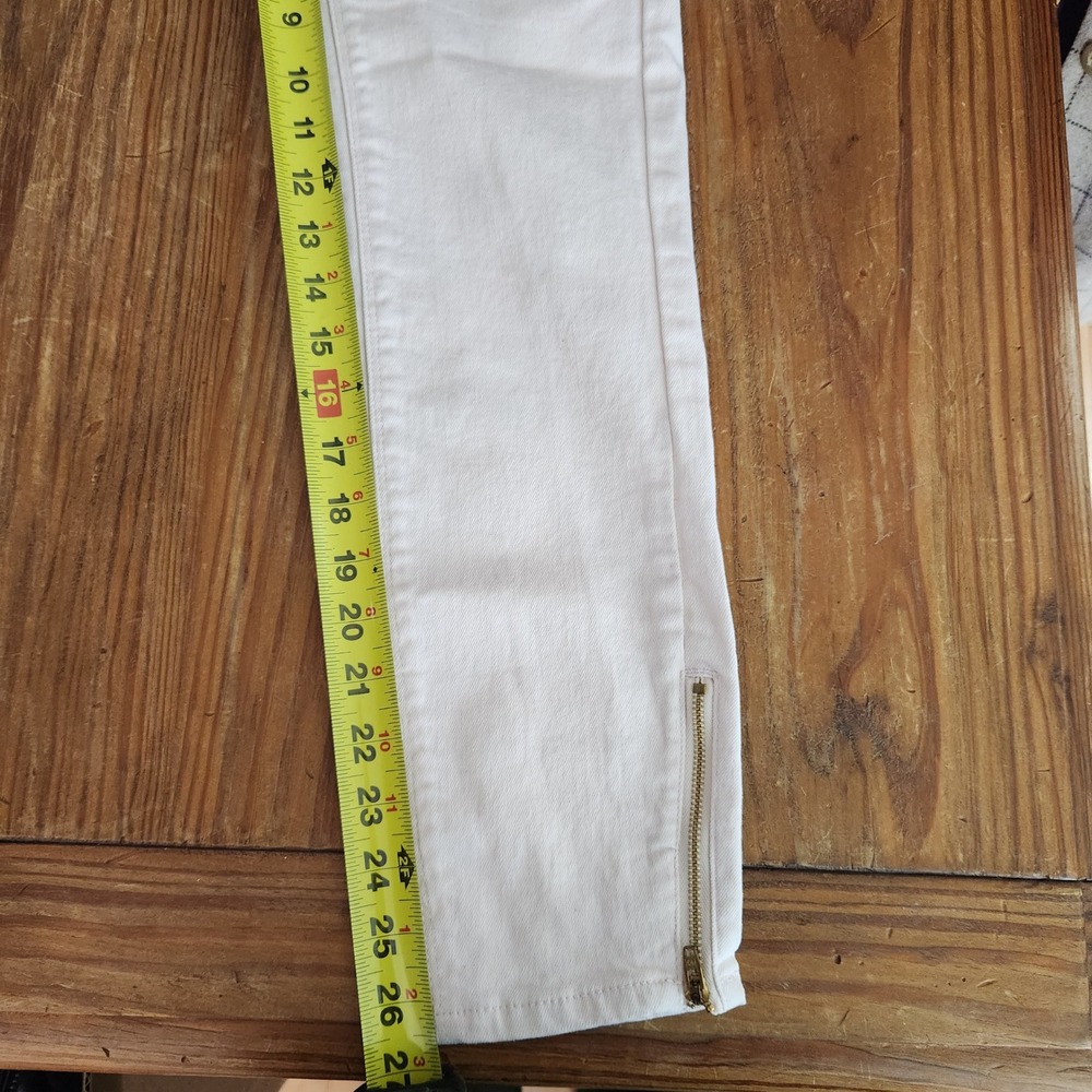 White House Black Market Pink Jeans Size 6 Skinny Ankle Gold Zip Leg Metallic - Picture 11 of 11